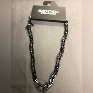 Simply Vera Vera Wang Glossy Black / Gun Metal Necklace
